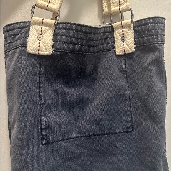 Vintage Hollister Dark Blue and Cream Tote Bag - Picture 7 of 9